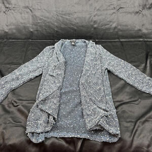 Katie Todd womens blue with white dots cardigan